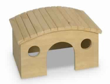 25488 NOBBY WOODLAND Rodent wooden house "RUNDA" 29,1 x 22,5 x 16,7 cm - - PetsOffice