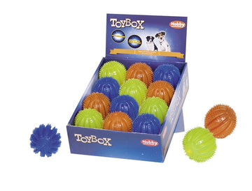 60009 NOBBY TPR spiky ball "Flash & Glow" assorted coloures 6,5 cm - - PetsOffice