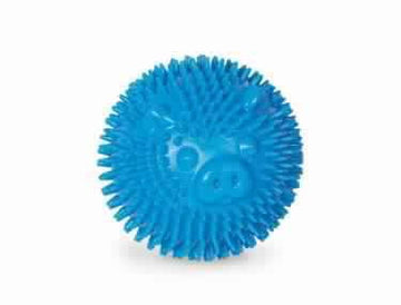 60081 NOBBY TPR spiky ball "Pig" blue 6,5 cm - - PetsOffice
