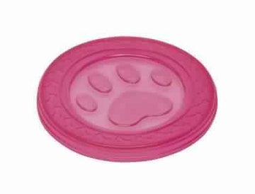 60372 NOBBY TPR Fly-Disc "Paw" pink 22 cm - - PetsOffice