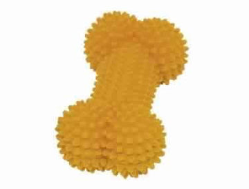 60387 NOBBY TPR spiky bone"Flocking" orange 15,0 cm - - PetsOffice