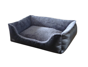 60669 NOBBY Comfort bed square "CALI" black/lightgrey l x w x h: 80 x 60 x 23 cm - - PetsOffice