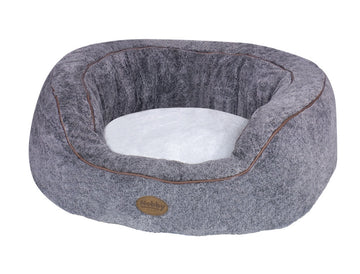 60710 NOBBY Comfort bed oval "JOLAN" light grey l x w x h: 70 x 60 x 22 cm - - PetsOffice