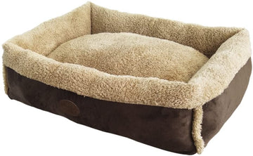 60715 NOBBY Comfort bed square "MIREK" brown / beige l x w x h: 110 x 85 x 22 cm - - PetsOffice