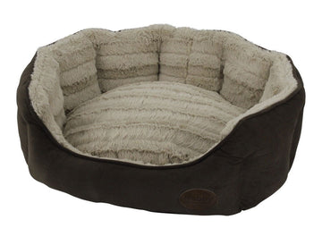 60771 NOBBY Comfort bed oval "KARA" brown l x w x h: 45 x 40 x 19 cm - - PetsOffice
