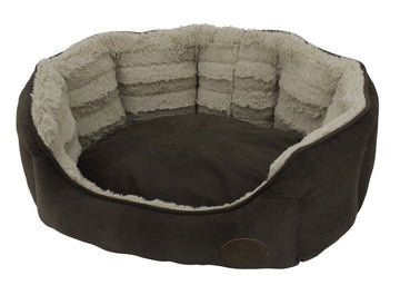 60773 NOBBY Comfort bed oval "KARA" brown l x w x h: 65 x 57 x 22 cm - - PetsOffice