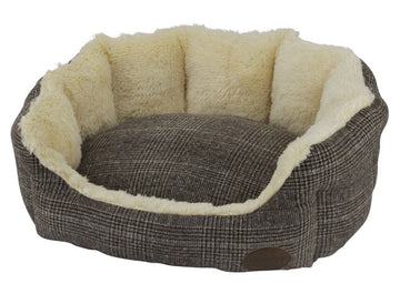 60779 NOBBY Comfort bed oval "OTI" brown l x w x h: 65 x 57 x 22 cm - - PetsOffice