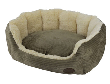 60798 NOBBY Comfort bed oval "SHASHE" brown l x w x h: 65 x 57 x 22 cm - - PetsOffice