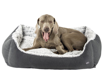 60802 NOBBY Comfort bed square "RIWU" taupe L x B x H: 120 x 95 x 26 cm - - PetsOffice