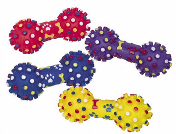 61209 NOBBY Vinyl dumbbell "CLASSIC" with squeaker assorted colours 17cm