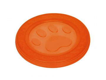 61531 NOBBY TPR Fly-Disc "Paw" orange Ø 22cm - - PetsOffice