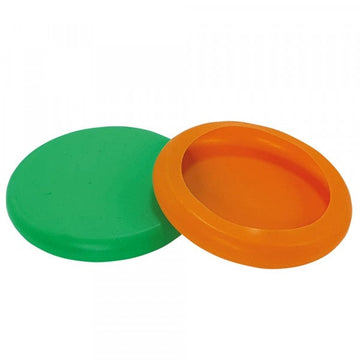 61553 NOBBY Silicone lid for tins green + orange 2 pcs, Ø 11,5 cm