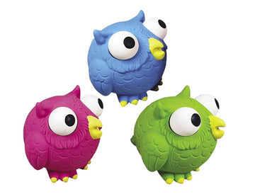 61573 NOBBY Latex owls "Pop Out" assorted colours 8,5cm - - PetsOffice