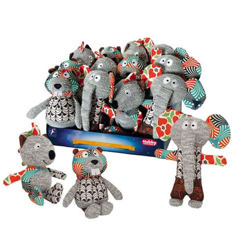 62420 NOBBY Plush animals "Patchwork" assorted 23-25cm
