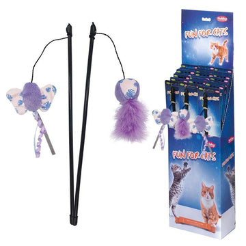 62432 NOBBY Cat rod with toy assorted pole: 40 cm, wrist with toy: 42 cm