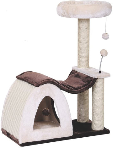 63215-98 NOBBY Cat-scratcher "CHALIA" beige brown 70 x 35 x 92,5 cm - - PetsOffice