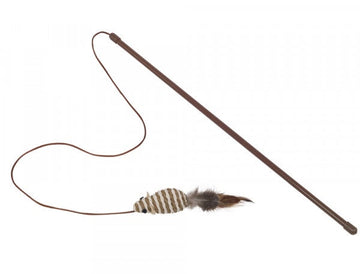 66911 NOBBY Rod with rattle mouse with feathers - - PetsOffice
