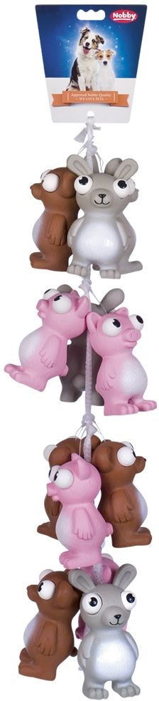 66973 NOBBY Latex toy "Glubschi" assorted coloures 13 + 14,5 cm - - PetsOffice