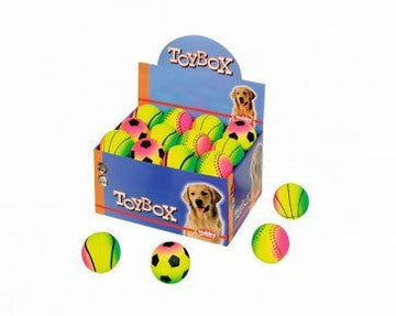67229 NOBBY Foam rubber balls "RAINBOW" assorted display 24 pcs, 6,3 cm - - PetsOffice