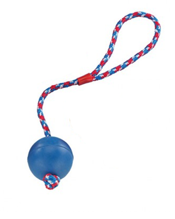 69006 NOBBY Rubber ball with rope / 246 / 6 cm - - PetsOffice