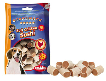 70067 NOBBY StarSnack Soft Chicken Sushi 70g - - PetsOffice