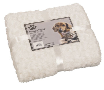 70981-46 NOBBY Fleece Plaid "SUPER SOFT" white-ecru M 100 x 150 cm - - PetsOffice