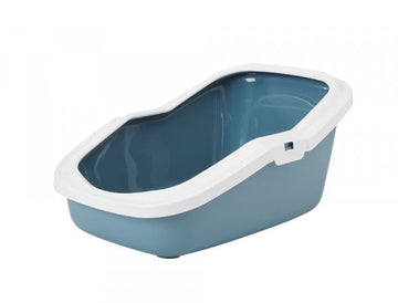 72071 NOBBY Cat toilet with edge "Aseo" bluestone-white 56x39x27,5cm