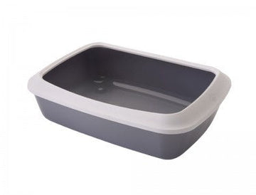 72110 NOBBY Cat toilet (Litter Box) with edge "Iriz" grey 50 x 37 x 14 cm - - PetsOffice