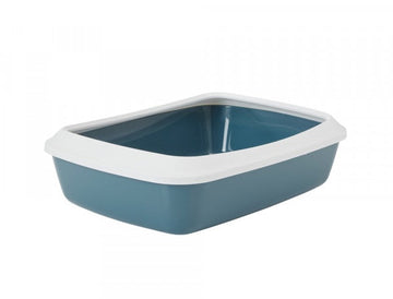 72116 NOBBY Cat toilet with edge "Iriz" bluestone-white 42 x 30,5 x 10cm - - PetsOffice