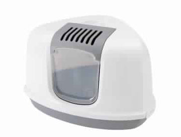 72178 NOBBY Cat Toilet (Litter Box) Grey-White "NESTOR CORNER" - - PetsOffice