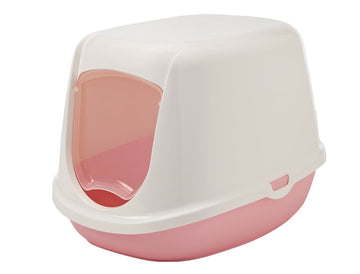 72182 NOBBY Cat Toilet "DUCHESSE" sweet pink-white / 44,5 x 35,5 x 32 cm - - PetsOffice