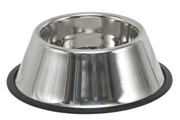 72821 NOBBY Stainless steel long ear bowl, antislip 24,5 cm 0,85 ltr - - PetsOffice