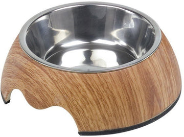 73336 NOBBY Dog Melamine bowl "MIDDLE WOOD" S: 14 x 4,5 cm,160ml - - PetsOffice