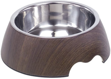73341 NOBBY Dog Melamine bowl "DARK WOOD" L: 22 x 7,5 cm, 700 ml - - PetsOffice