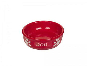 73425 NOBBY Dog ceramic bowl "DOG" red Ø15,5 X 6,5 cm - - PetsOffice