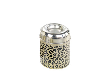 73460 NOBBY Treat Jar stainless steel leopard 13 cm x Ø10,5 cm - - PetsOffice