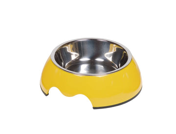73483-24 NOBBY Dog Melamine bowl "NOBLY" yellow L: 22 x 7,5 cm, 700 ml - - PetsOffice