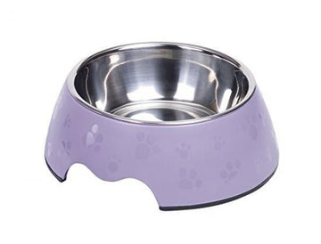 73498-38 NOBBY Dog Melamine bowl "NOBLY PAW" purple M: 17,5 x 6,5 cm, 350 ml - - PetsOffice