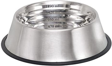 73506 NOBBY Stainless steel bowl CAPACITY, anti slip 1,89 L 29,5 cm - - PetsOffice