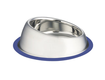 73516 NOBBY Stainless steel bowl SLOPE, anti slip 0,95 L 18,0 cm - - PetsOffice