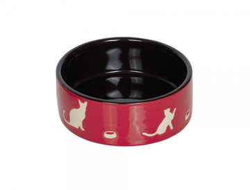 73696 NOBBY Cat ceramic bowl "SHAPE" red/black Ø 12,0 X 4,5 cm - - PetsOffice