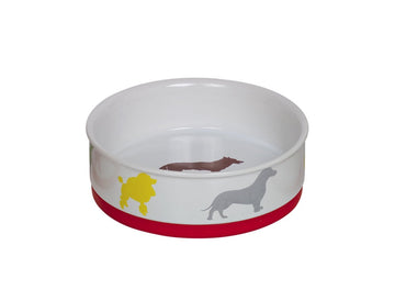 73701 NOBBY Dog ceramic bowl "FUN" white/coloured Ø19,0 X 6,0 cm - - PetsOffice