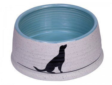 73756 NOBBY Ceramic bowl "Luna" light grey/blue Ø 15 cm x 6,5 cm; 600 ml - - PetsOffice