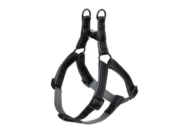 74795-42 NOBBY Harness "Classic Reflect SOFT" grey/black chest: 50-72 cm; w: 20/25 mm - - PetsOffice
