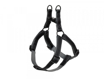 74796-42 NOBBY Harness "Classic Reflect SOFT" grey/black chest: 60-86 cm; w: 25/30 mm - - PetsOffice