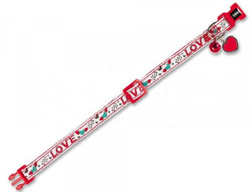 77907 NOBBY Cat collar "LOVE" white/red - - PetsOffice