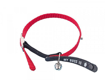 78038-01 NOBBY Address Cat collar "My Boss is" red - - PetsOffice