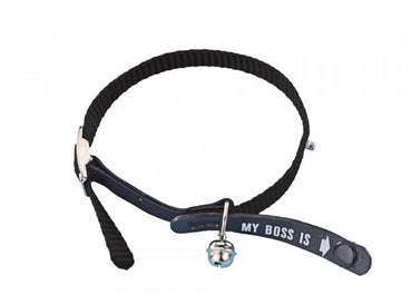 78038-05 NOBBY Address Cat collar "My Boss is" black - - PetsOffice