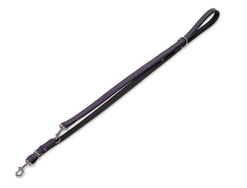 78422-38 NOBBY Leather training leash "CUSTAILO" purple/black L: 200 cm; W: 22 mm - - PetsOffice