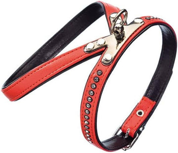 78712-60 NOBBY Harness "Crystal" terracotta/black chest: 35 cm; w: 12/14 mm - - PetsOffice